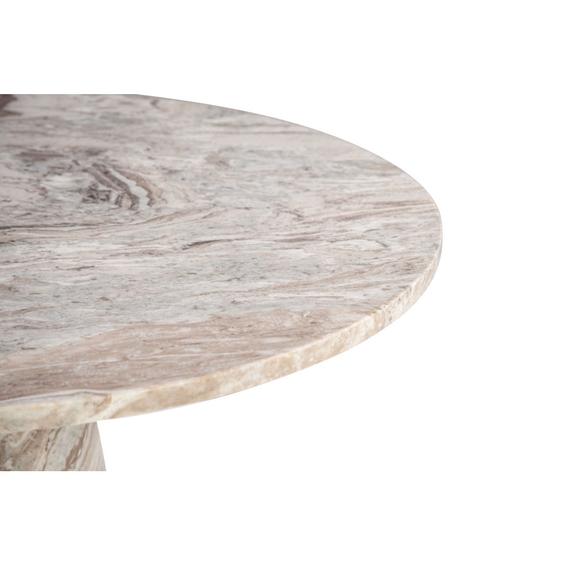 Orren Ellis Malaz 48" Round Dining Table In Brown Toronto Marble ...